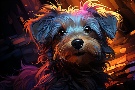 小狗的肖像插画背景图片