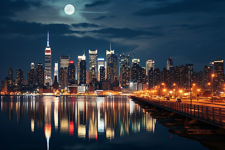 繁华大都市的夜景图片