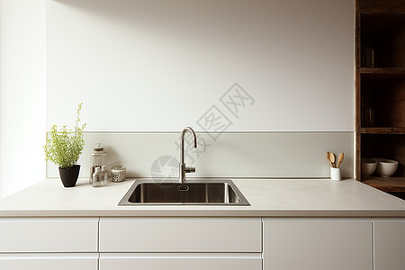 现代白色厨房图片