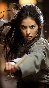 武术女性舞剑图片