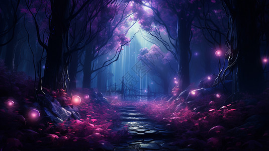 高紫色的森林背景图片