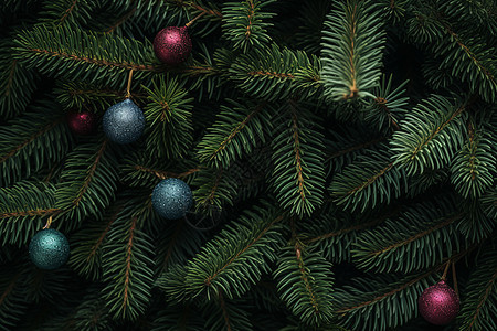 圣诞树上有装饰品图片