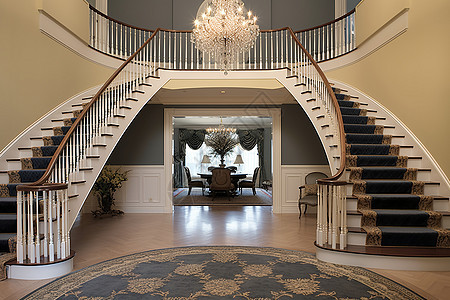 高雅的传统住宅入口楼梯图片