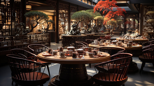 中式茶室装修图片