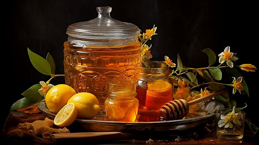 蜂蜜柠檬水图片