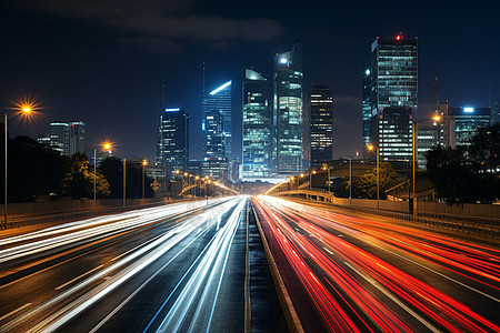 繁忙的城市街头夜景图片