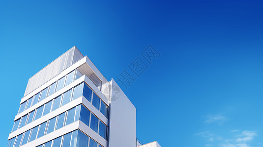 蓝天下的办公楼图片