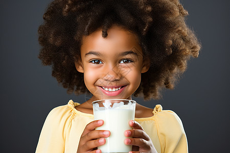 喝牛奶的孩子高清图片