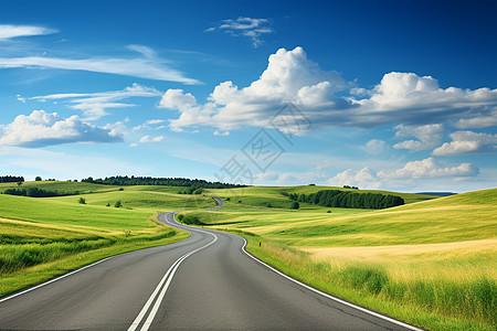 乡村公路田园风光中的道路背景