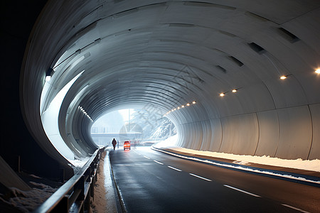 景观道路隧道中车行背景