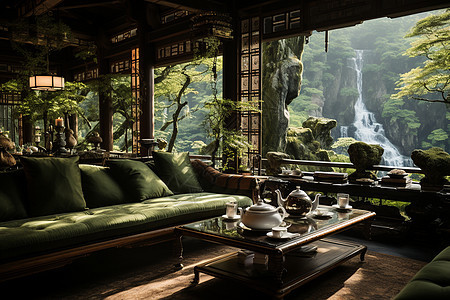 宁静的中国茶庄图片