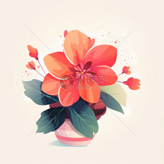 鲜艳的海棠花插图图片