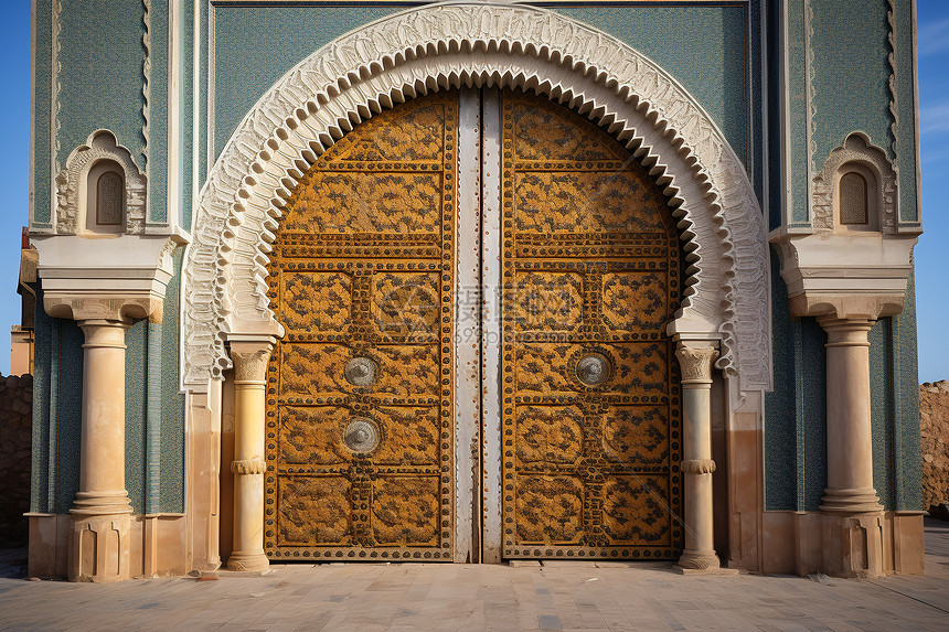 摩洛哥非斯皇宫的入口大门图片