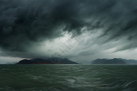 暴风雨前兆的海洋景观图片