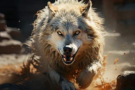 速度感强悍的狼图片
