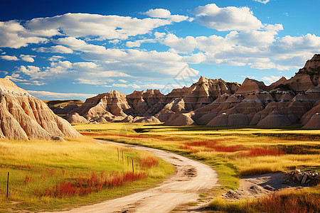 壮观的沙石丘陵景观背景图片