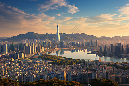 现代化大都市的建筑景观背景图片