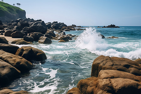 夏季海洋的美丽景观图片