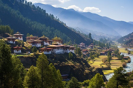 喜马拉雅山脉上的美丽景观图片