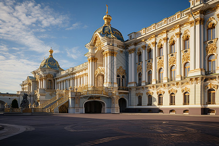 著名的圣彼得堡皇宫建筑景观背景图片
