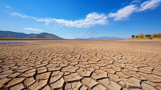 干枯的地球烈日下干裂的土地背景