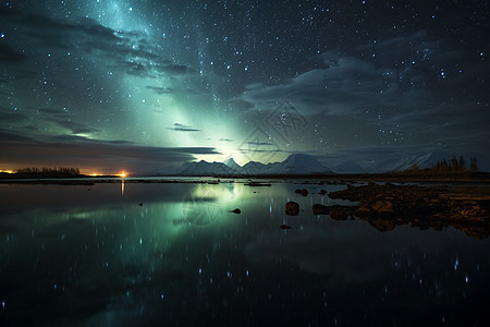 冰岛北部夜空下的奇观景色图片