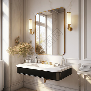 明亮的美式风格浴室背景图片