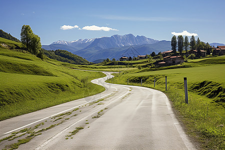 乡村公路田野中的交通公路背景