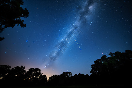 夏日星空星河闪耀的夏日夜晚设计图片