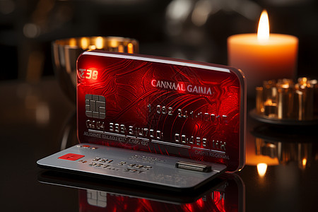 红色信用卡背景图片