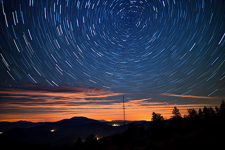 美丽的夜晚星空景观图片