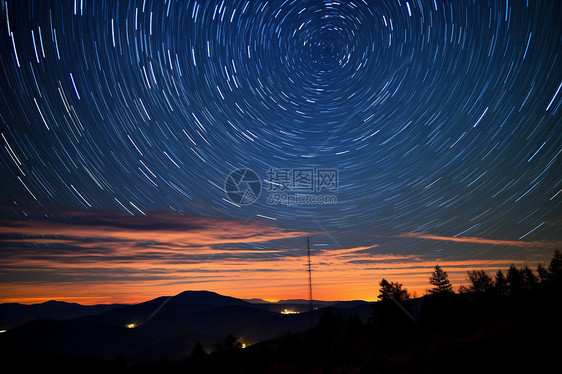 美丽的夜晚星空景观图片