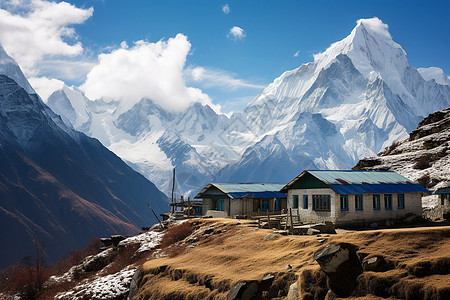 冬季喜马拉雅山的美丽景观图片