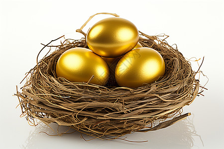 金色郁金香创意金色复活节彩蛋背景