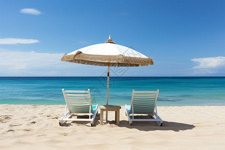海滩上的休闲椅背景图片