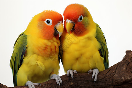 两只可爱的彩色鹦鹉图片