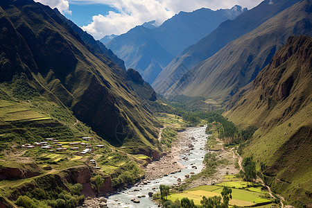美丽的山间河流景观图片