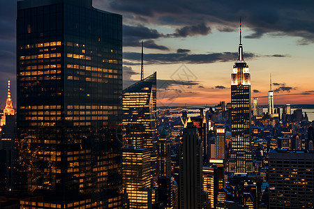 繁华商业城市的夜景图片