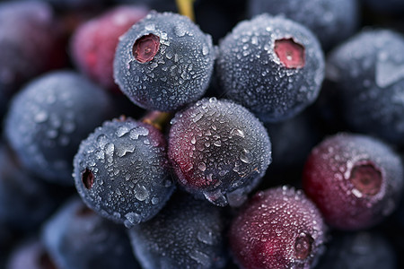 冰冻的蓝莓图片