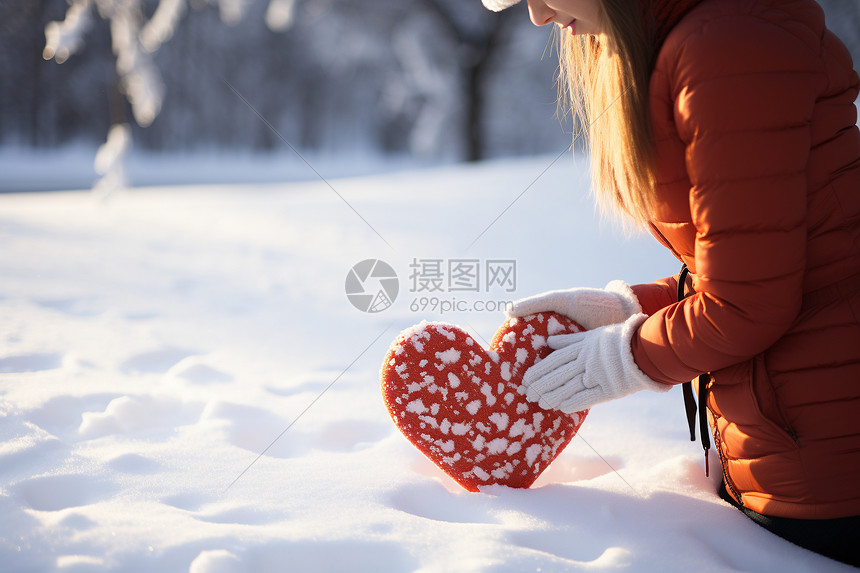 窗外浪漫的雪景图片