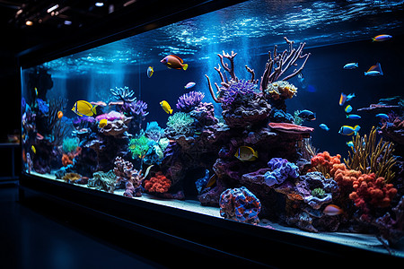 海洋装饰水族馆的景象背景