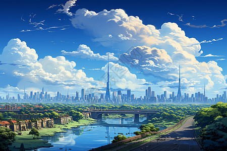 未来的城市景观图片