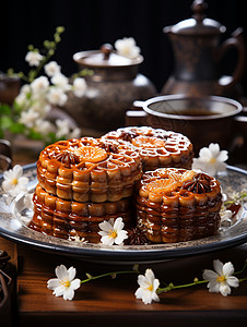 金秋月饼美食图片