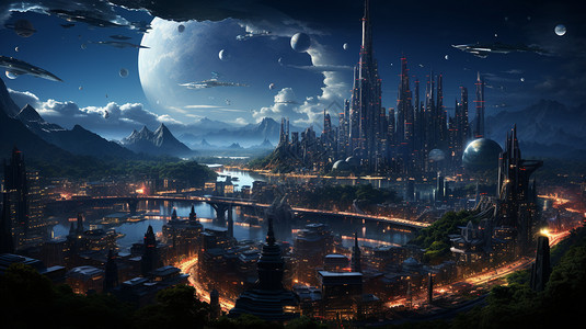 科幻城背景图片