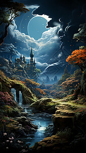 森林里的城堡图片