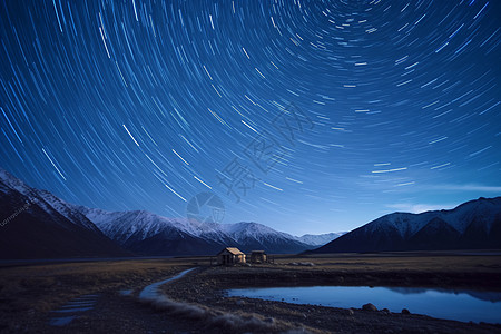 美丽星轨青海夜景高清图片