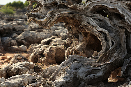 一株扭曲的橄榄树图片