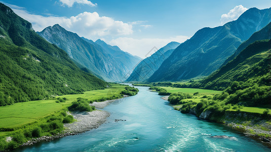 山谷间的河流图片