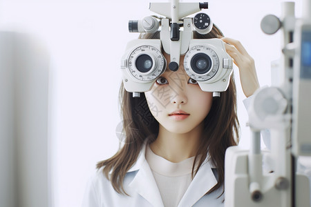 眼科检查的女子图片