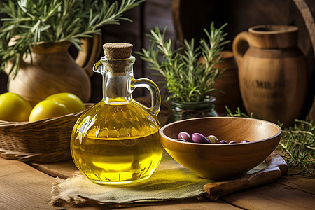新鲜榨制的橄榄油图片